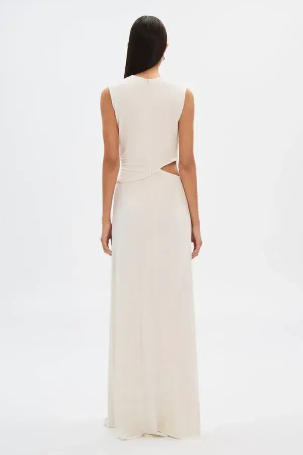 Misha The Sierra Jersey Gown Ivory White Size 12 photo 8