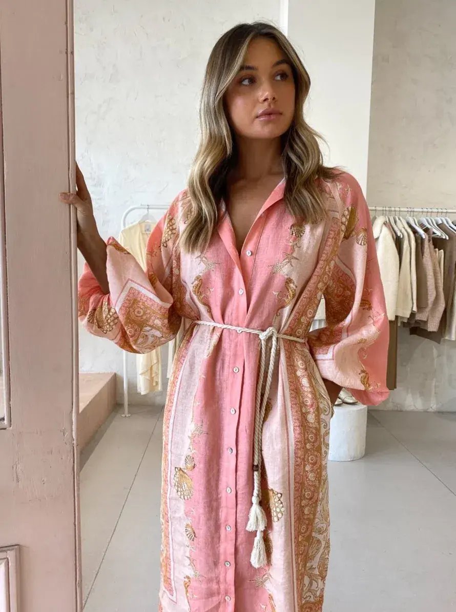 Alemais Ursula Shirtdress in Pink Size AU 6 photo 2