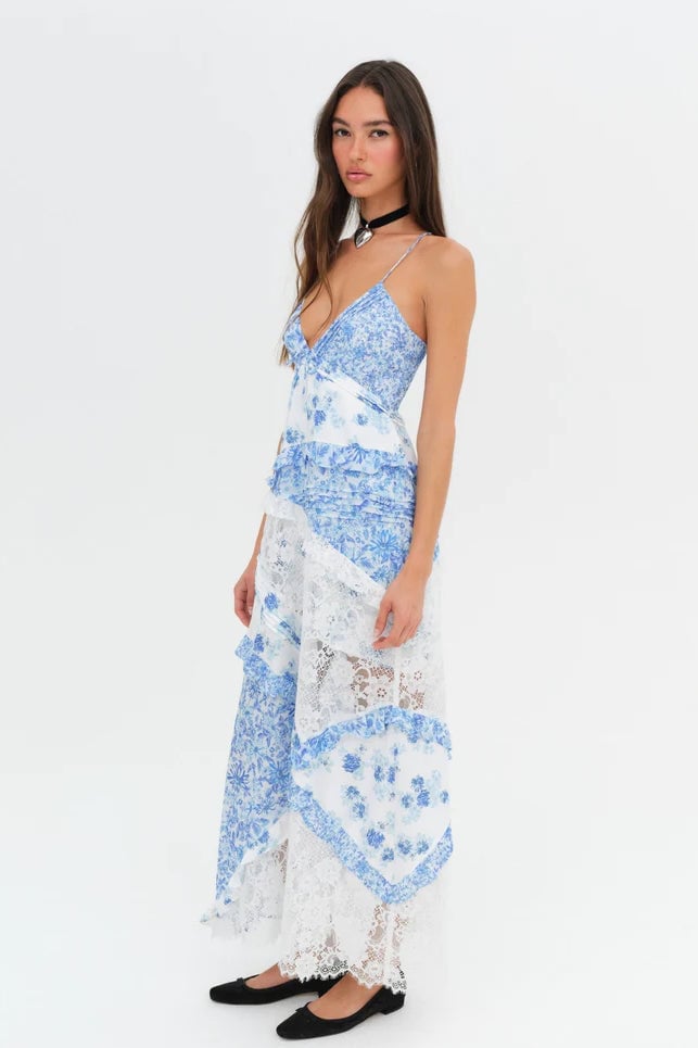 FOR LOVE & LEMONS ROSALYN MAXI DRESS - BLUE photo 4