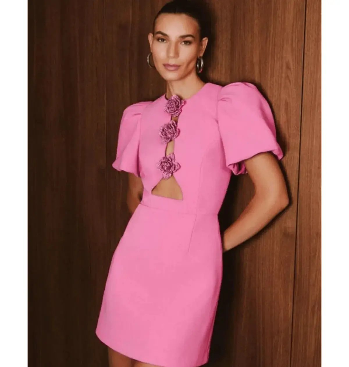 Rebecca Vallance Aubree Flower Mini Dress in Rose Size AU 12 photo 7