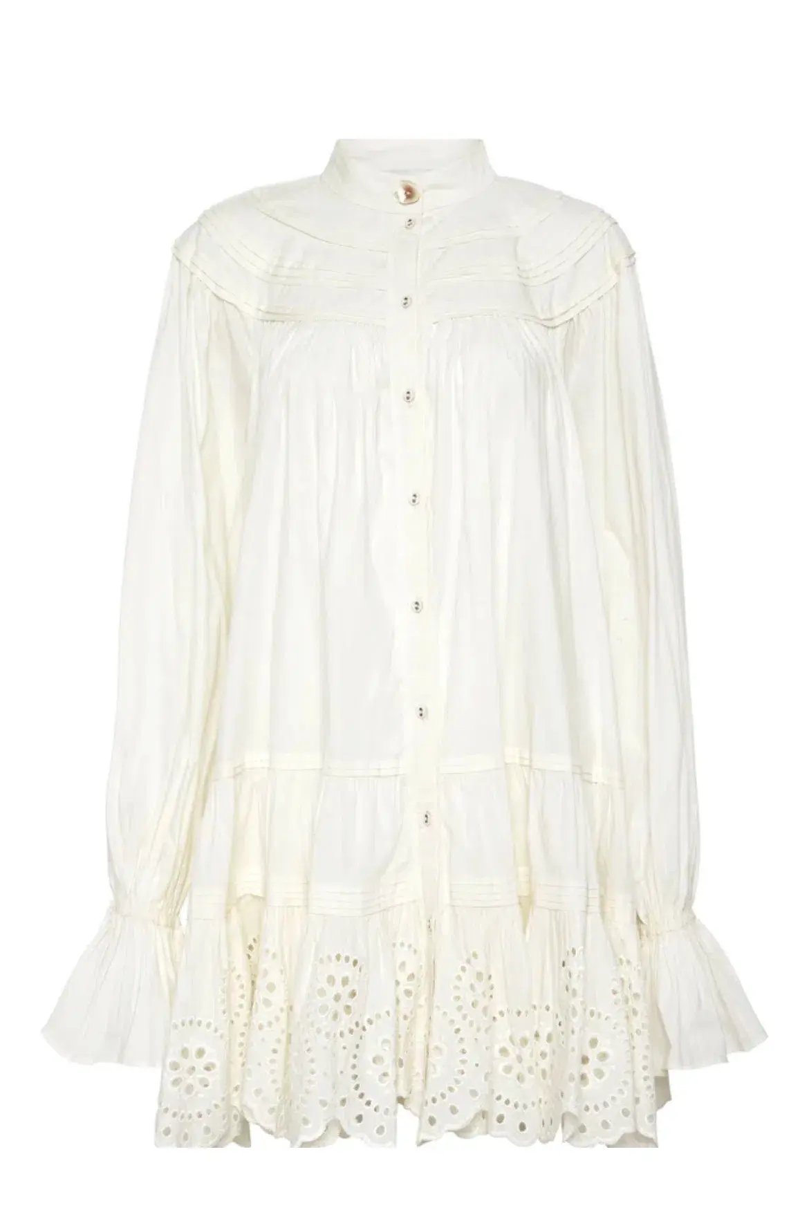 Aje Salita Longsleeve Broderie Smock Dress Ivory Size 10 photo 4