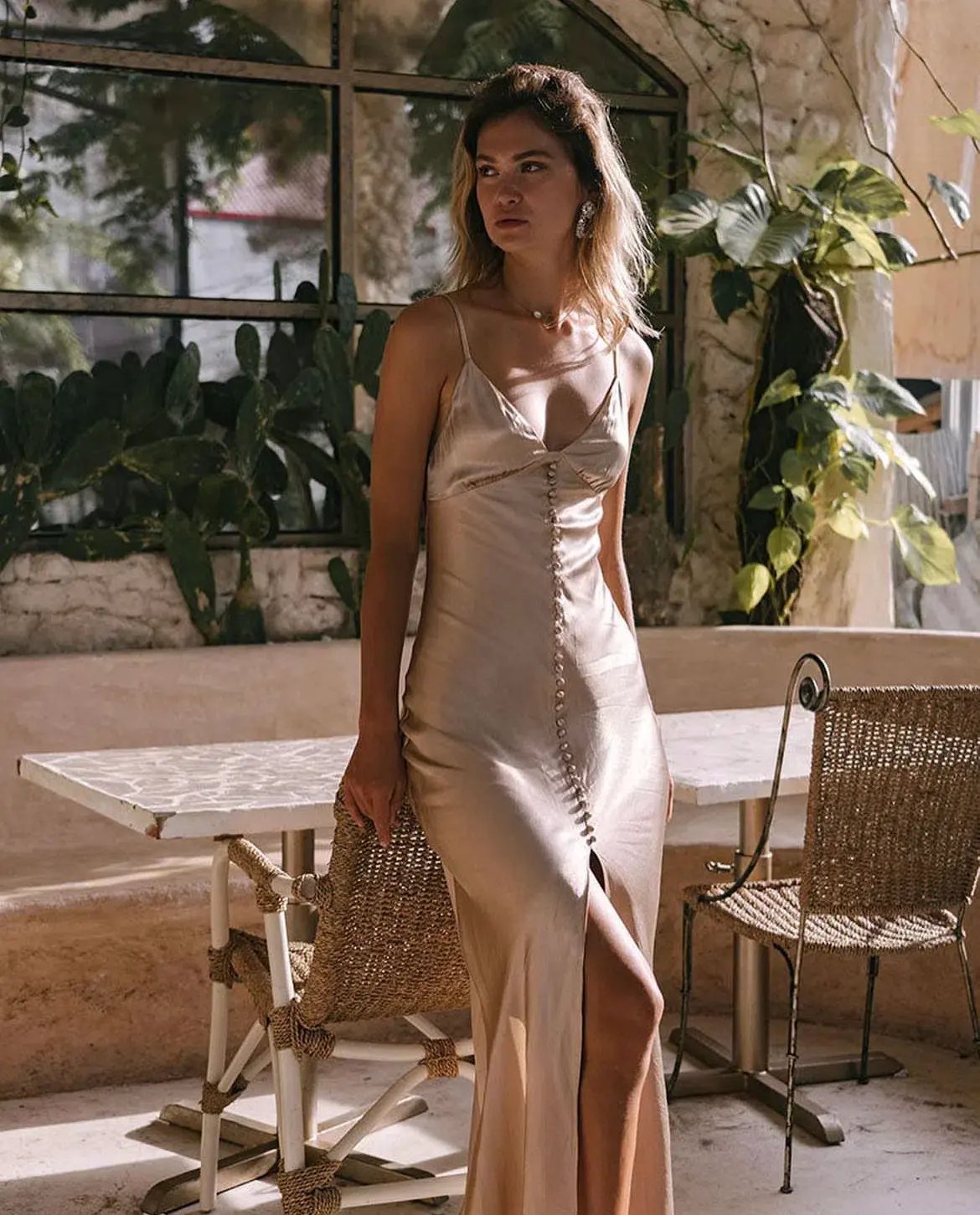 Shona Joy La Lune Bias Slip Dress in Dessert Rose Size 6 photo 2