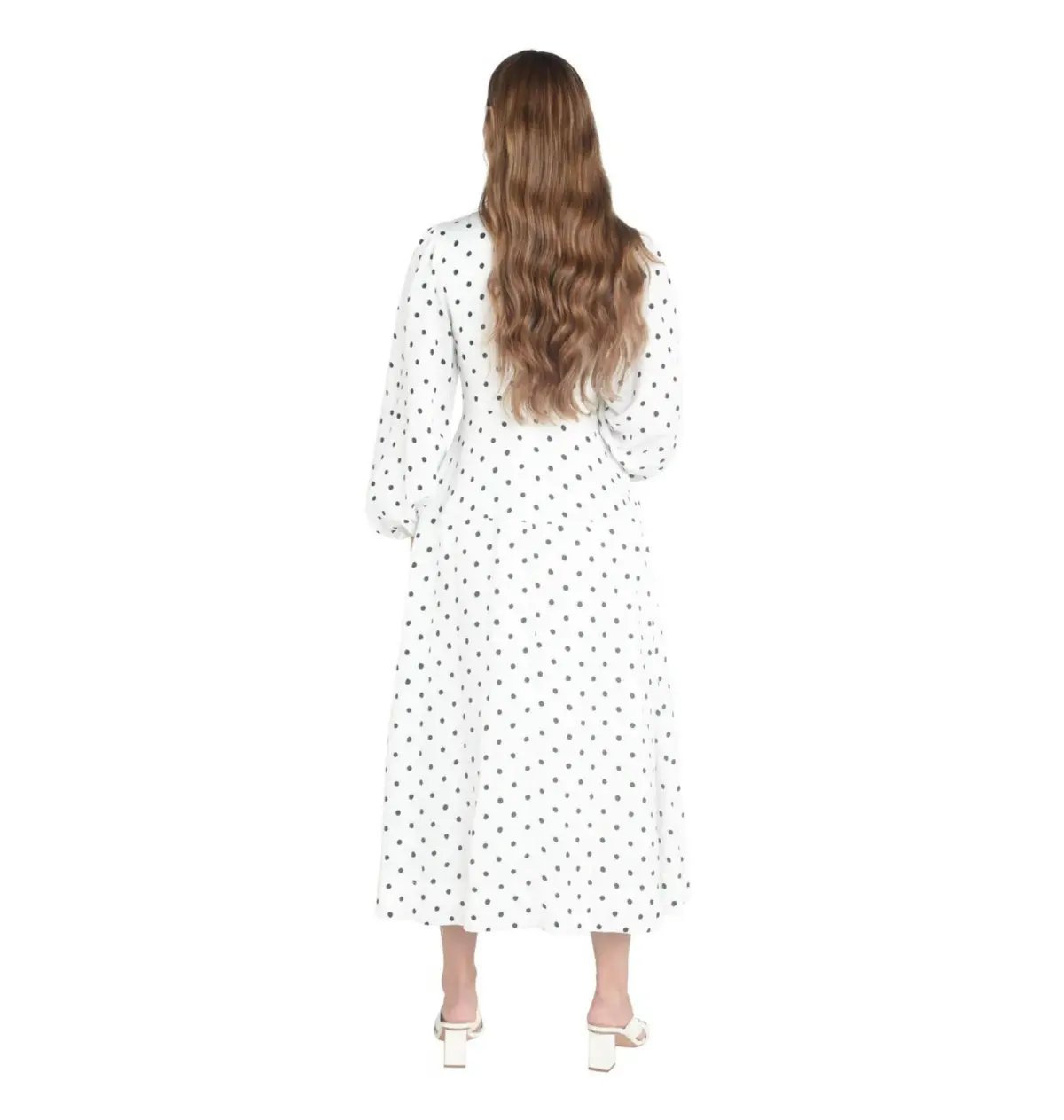 Aje Liberation Blouson Midi Dress Cream and Black Dot Size M / AU 10 photo 4