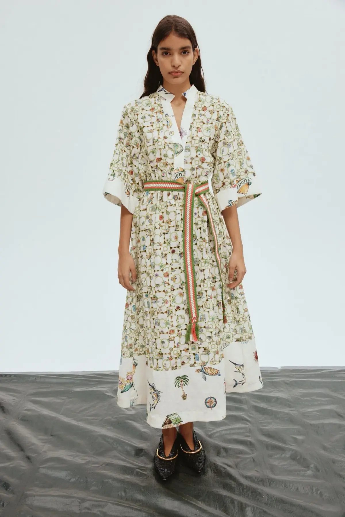 Alemais Sunset Broderie Midi Dress Print Size 10 photo 2