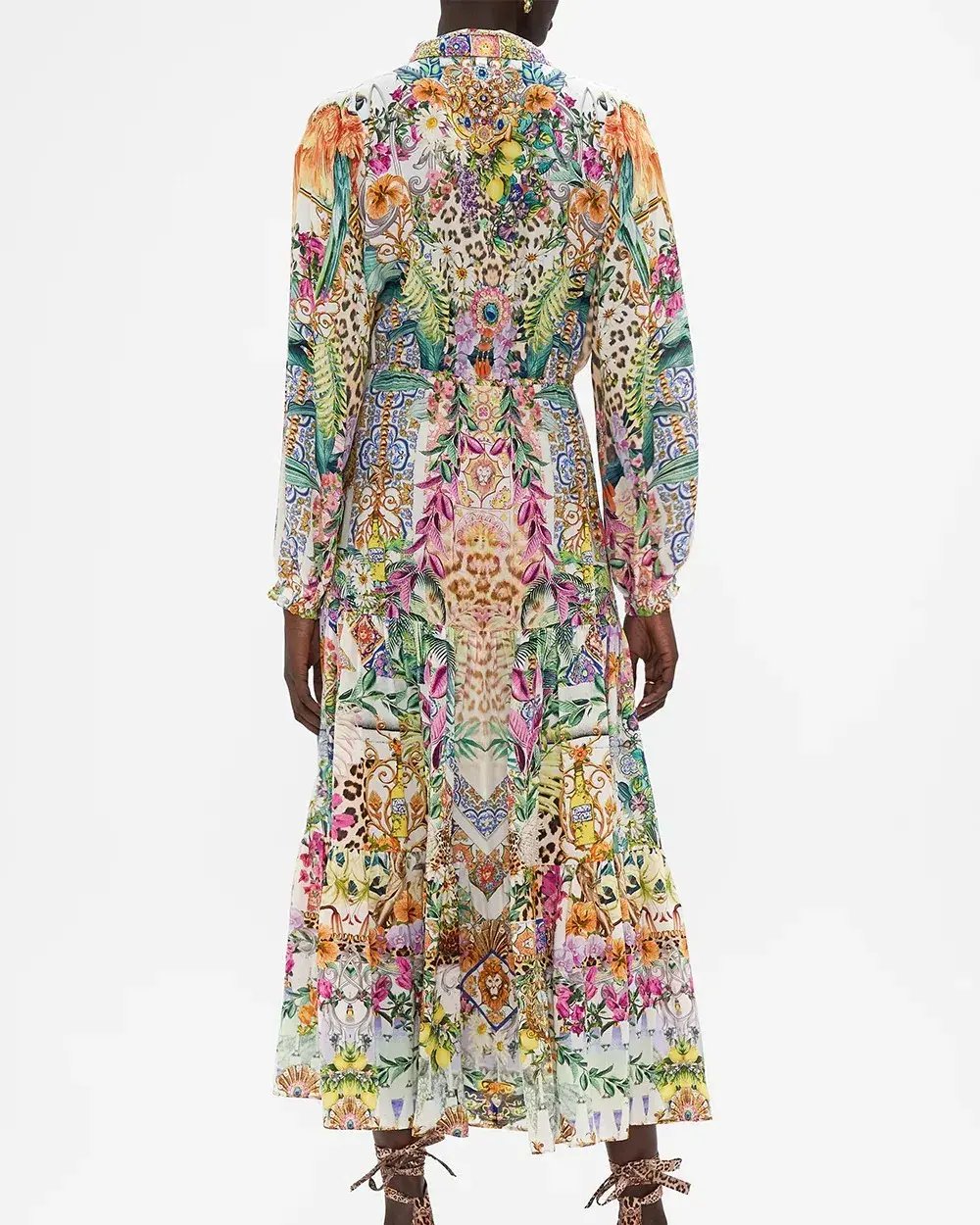 Camilla Flowers Of Neptune Tiered Long Shirt Dress Floral Size XXL / AU 18 photo 3
