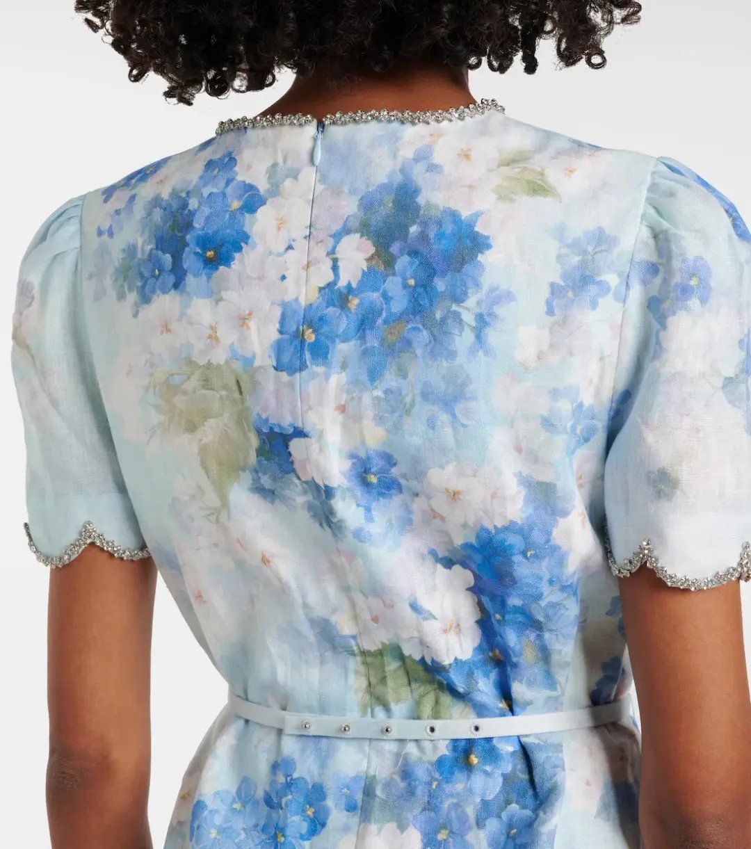 Zimmermann Crush Scalloped Shift Dress Blue Floral Size 3 / AU 1 photo 3