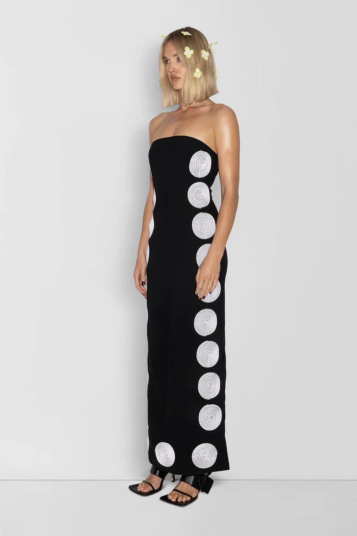 THE WOLF GANG FILIPA EMBROIDERED MAXI DRESS - NOIR photo 2