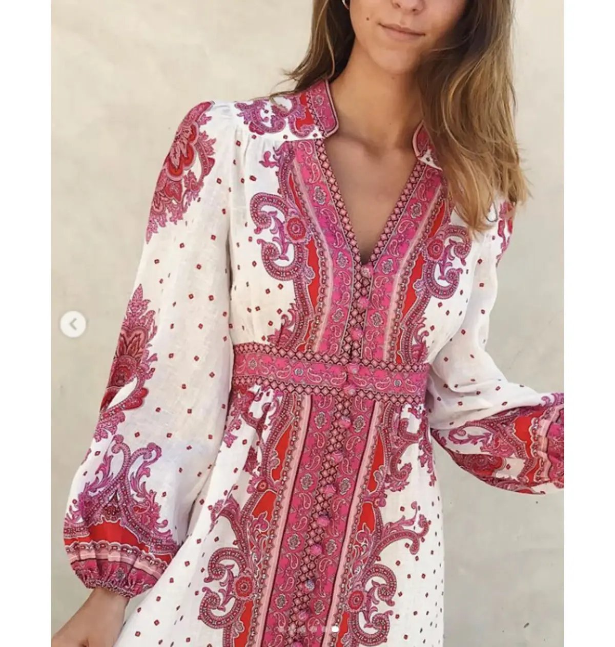 Zimmermann Bells Paisley Midi Dress Pink Size 0 / AU 8 photo 2