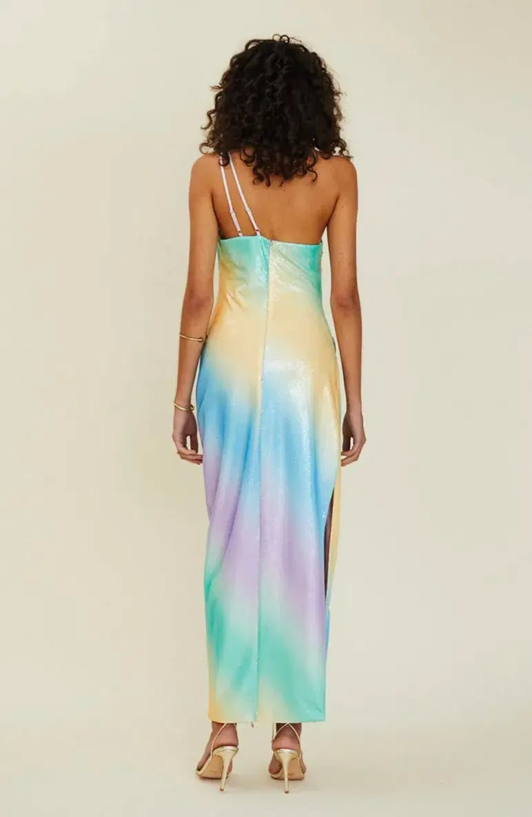 Suboo Ombre One Shoulder Split Maxi Multi Color Size S / AU 8 photo 4
