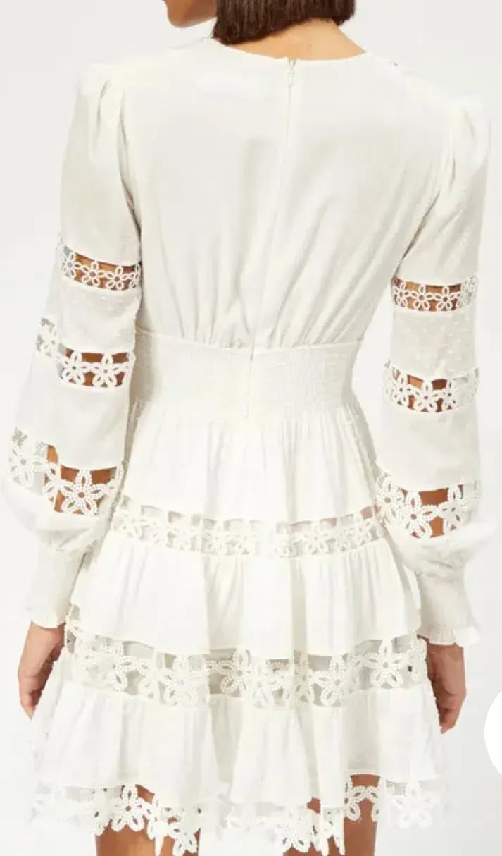 Zimmermann Ivory Embroidered Primrose Daisy Short Dress Size 1/10 photo 3