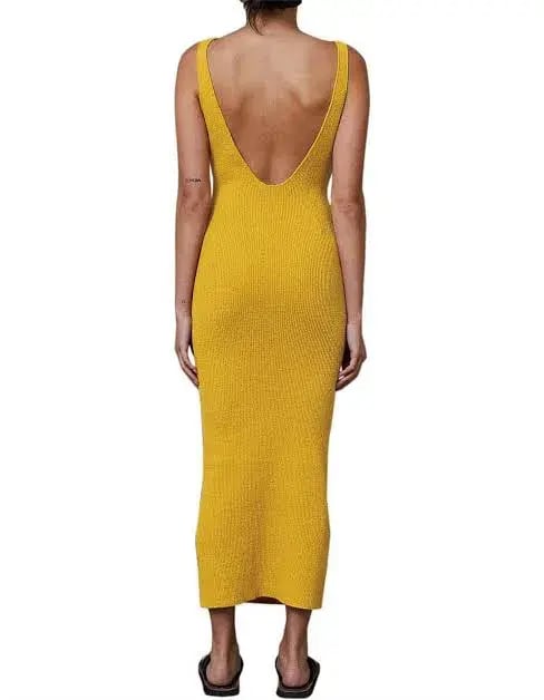Bec & Bridge Bowie Sleeveless Knit Midi Dress Yellow Size 8 photo 2