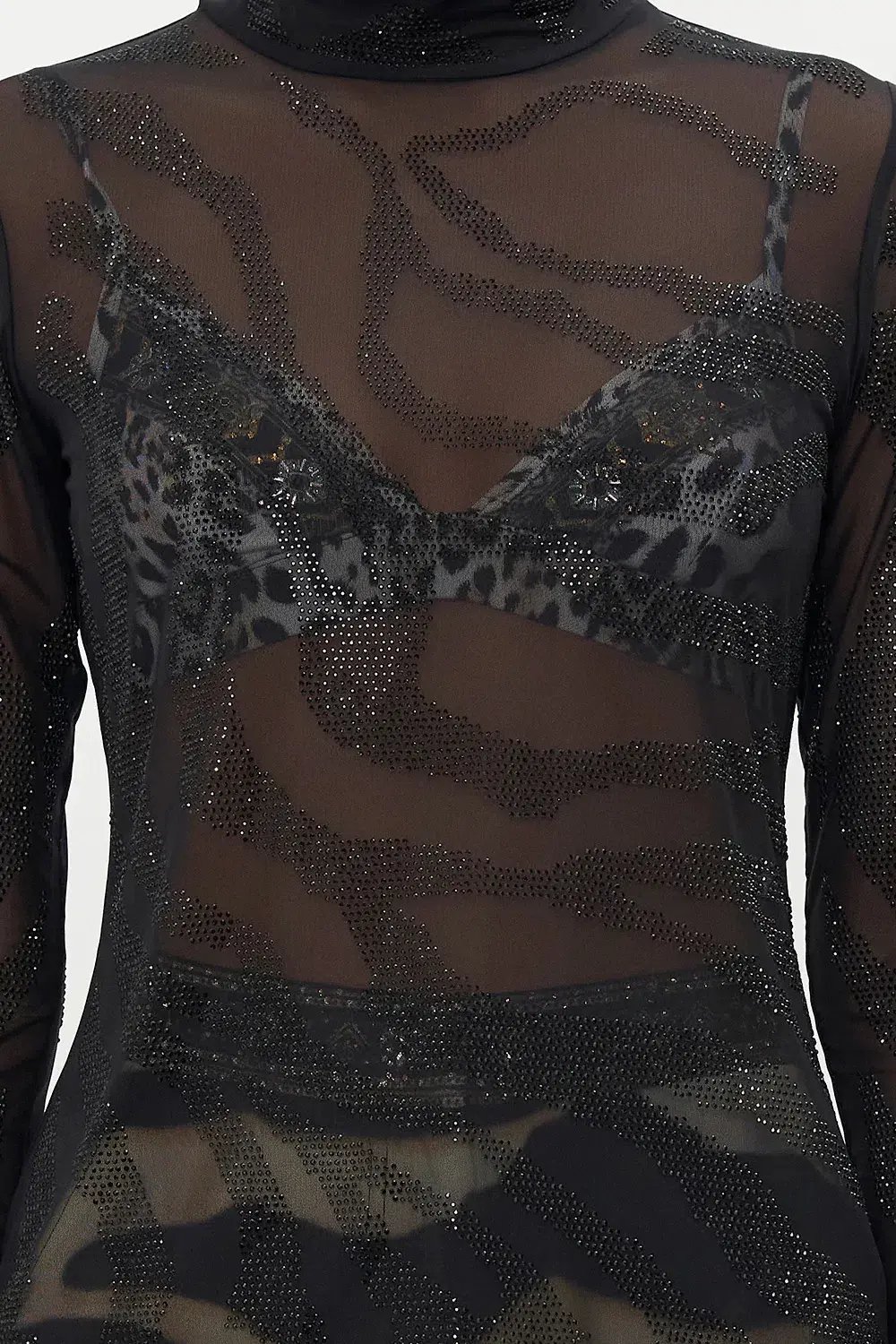 Camilla Jersey Turtleneck Tame My Tiger Black with Camilla Cool For Cats Soft Bra & Camilla Full Length Flared Pant Tame My Tiger (L / AU14) photo 4