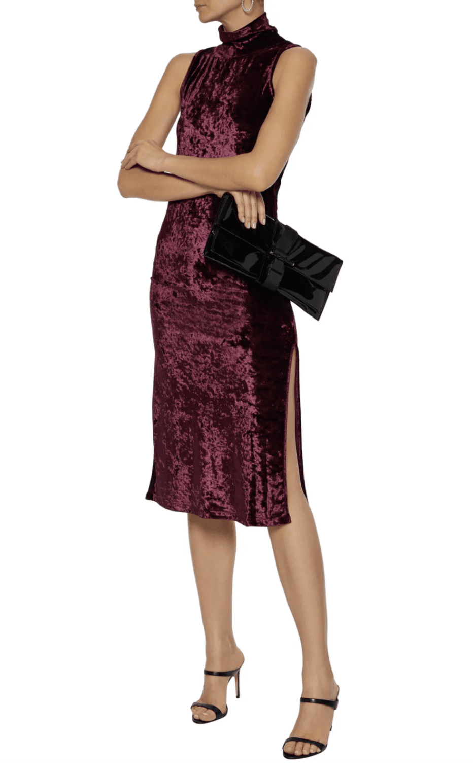 "Caroline Constas" Velvet mock neck dress, burgundy, size 10, RRP $677 photo 4