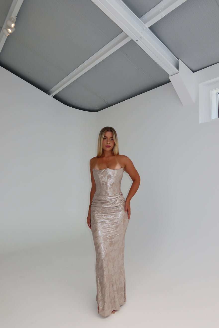 House of CB Persephone Gown Gold Chiffon photo 3