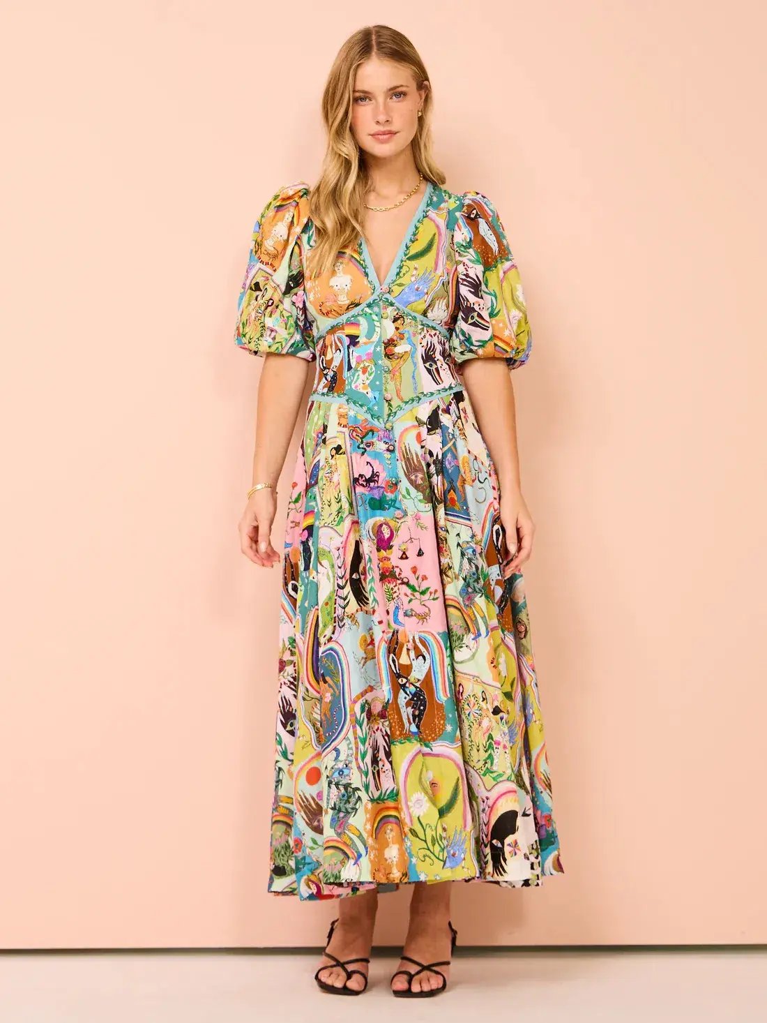 Alemais Evergreen Midi Dress Multi Size 10 photo 2