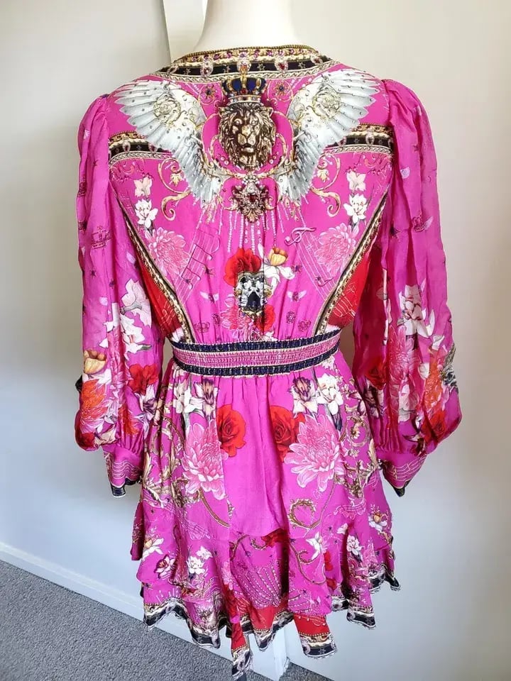 Camilla x Robbie Williams Button Front Frill Dress pink XXS What Happens on TOUR photo 8