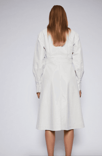 Scanlan Theodore Faux Reptile Shirt Dress Cream Size 8 photo 4