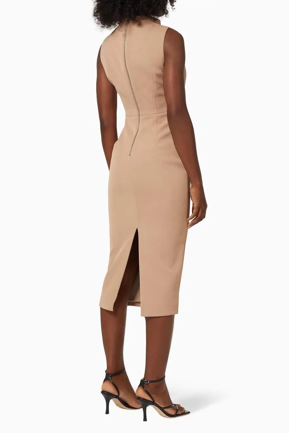 Mossman Edge of Glory Midi Dress Tan Size 10 photo 2