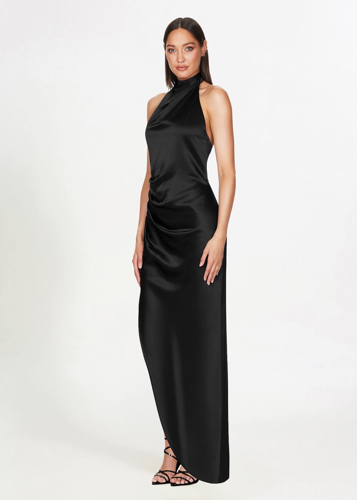 Amelia Halter Gown in Black photo 3