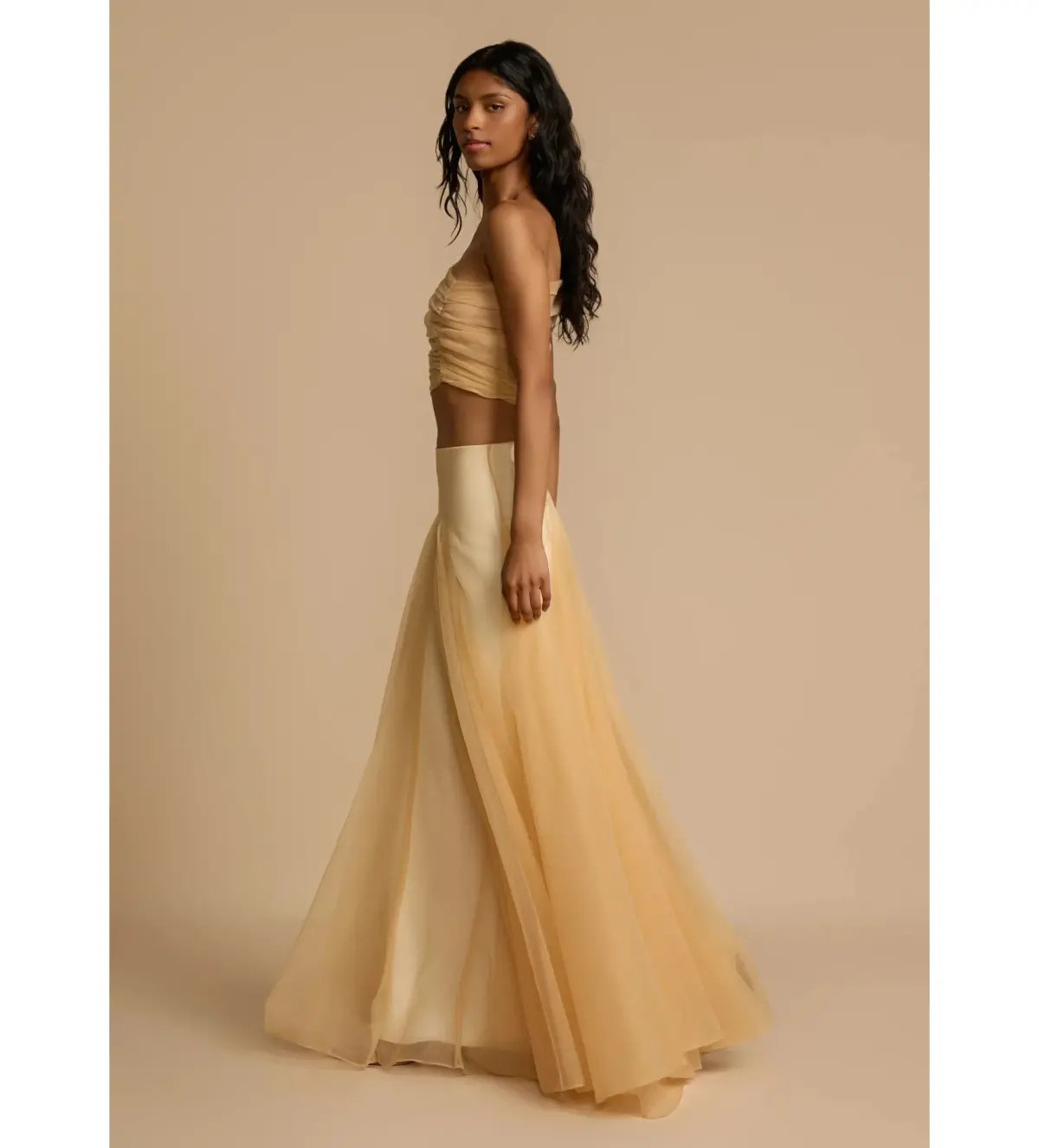 Arcina Ori Violetta Top and Maxi Skirt Set Gold Size XS AU 6 photo 2