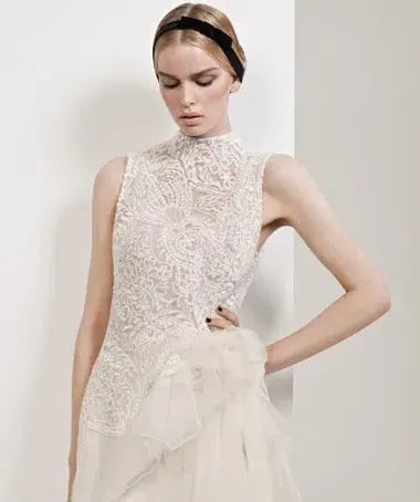 Carla Zampatti Pearl Lace La Belle Époque Gown White Size 6 photo 2