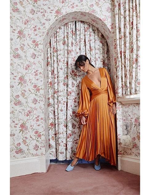 Acler Palms Dress Orange Size AU 10 photo 3