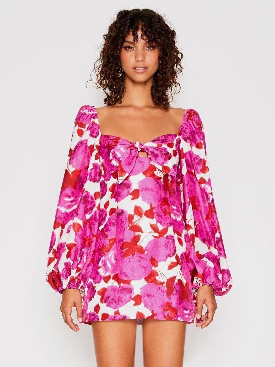 Alice McCall Lover To Lover Mini Dress Plum Print Size 4 photo 2