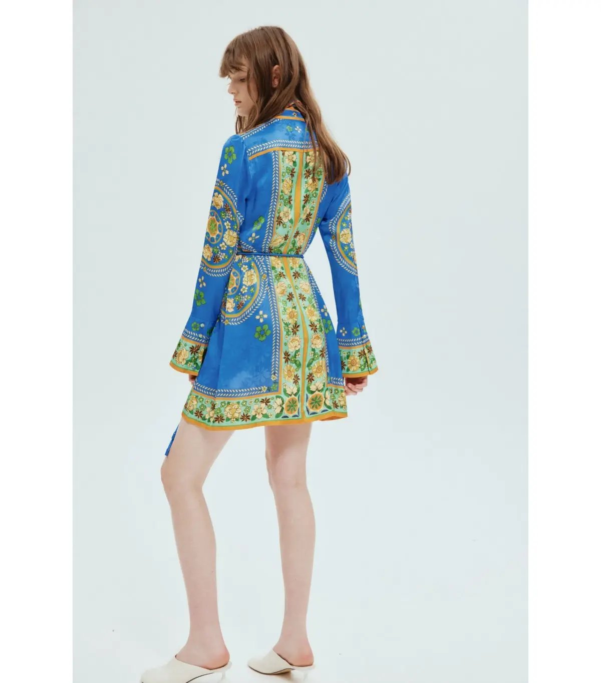 Alemais Linda Mini Dress in Blue Print Size AU 10 photo 2