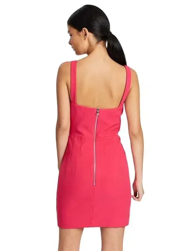 By Johnny Bust Panelled Mini Dress in Deep Pink Size 8 photo 2