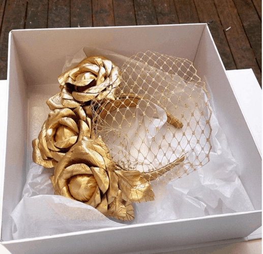 Heather McDowall Gold Roses headband photo 6