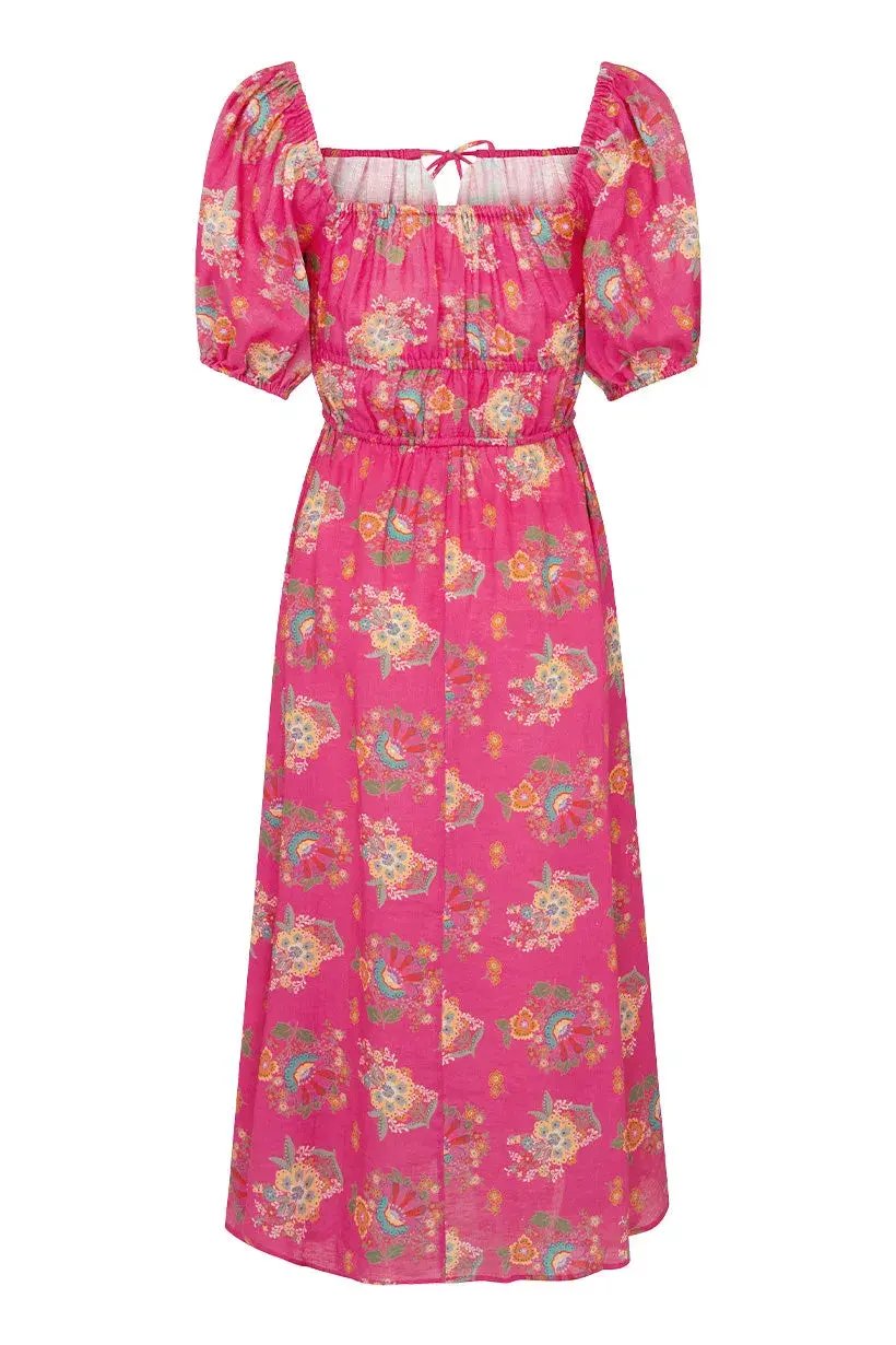 Spell Solstice Linen Soiree Dress Rose Pink Size AU 12 photo 4