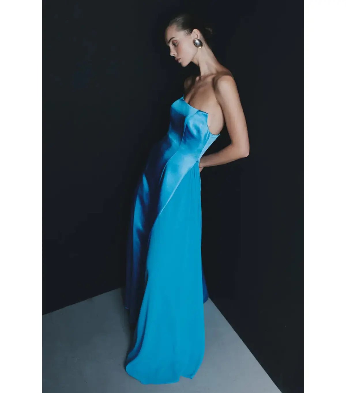 Meshki Rosella Satin Maxi Gown Cyan Blue Size AU 8 photo 5