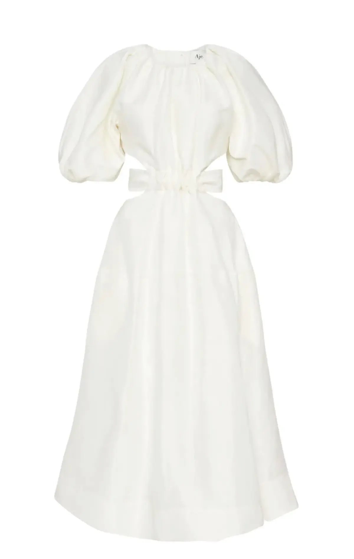 Aje Mimosa Cut Out Midi Dress White Size 8 photo 3