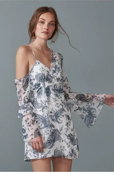 Keepsake the Label One Shoulder Asymmetric Mini Dress Paisley Print Size 8 photo 2