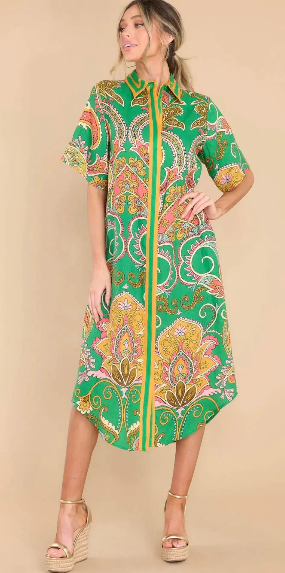 Alémais Marion Shirtdress Green Size 8 photo 8