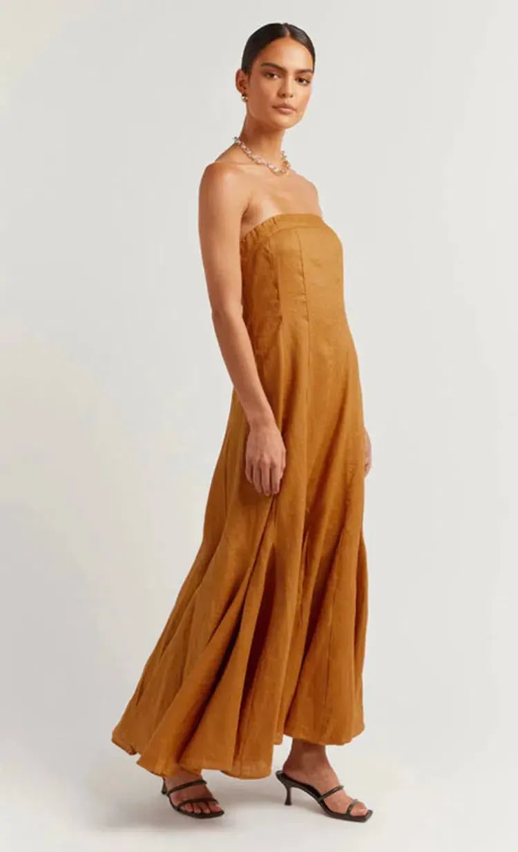 DISSH Rocky Strapless Maxi Dress Tangerine Size 8 photo 2