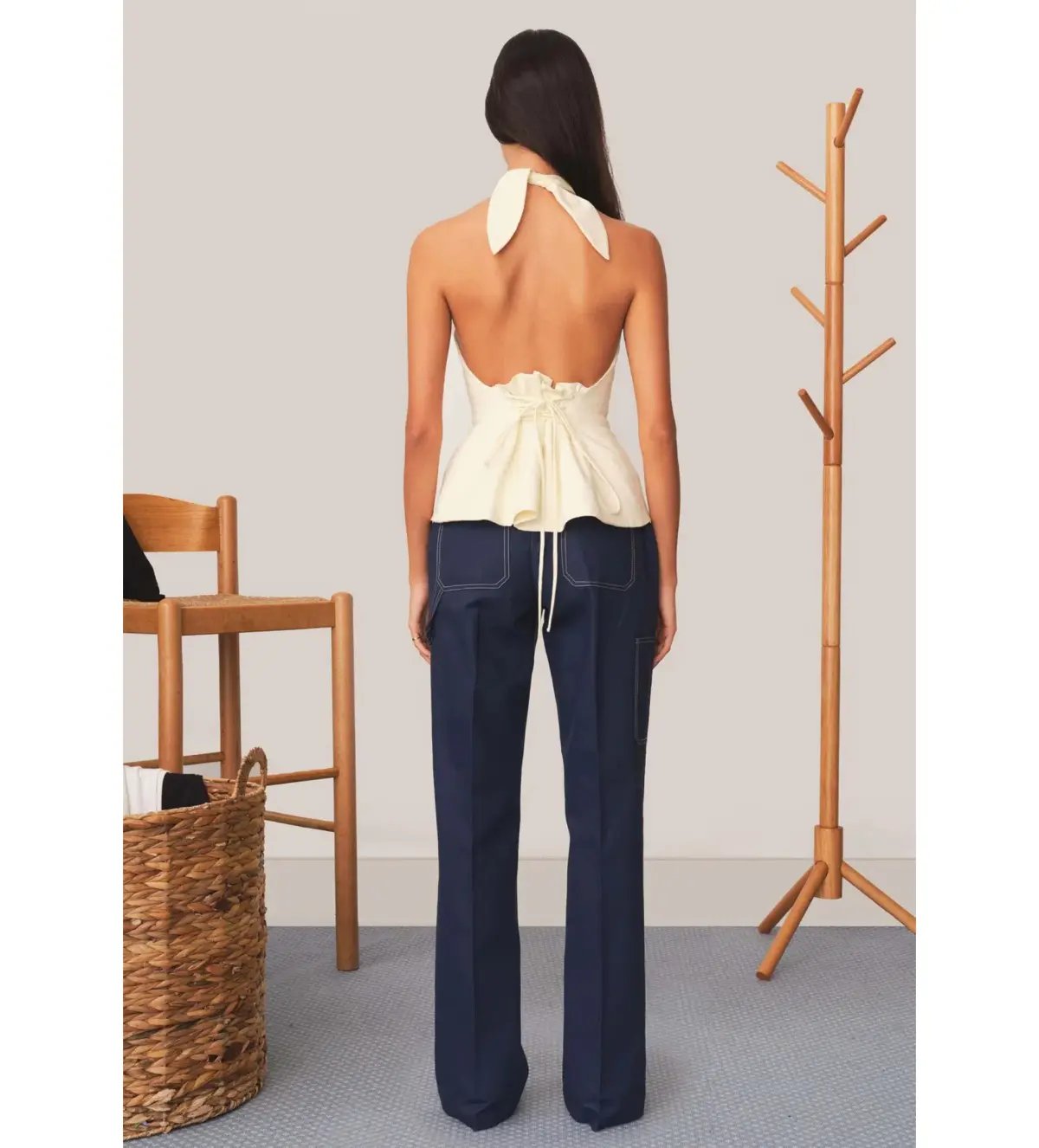 Tae Park Sculpted Halter Top Ivory Size S AU 8 photo 9