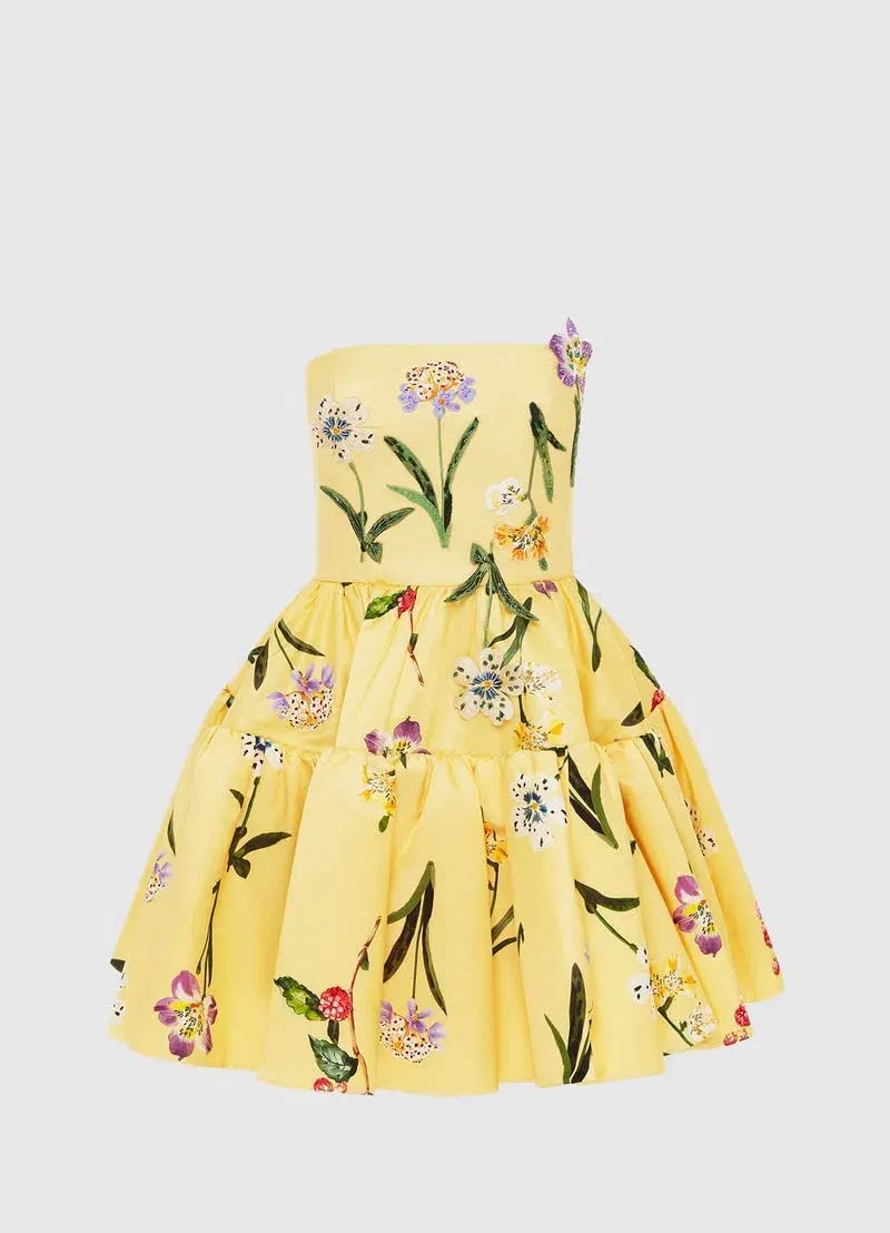 Leo Lin Skye Bustier Mini Dress in Wild Flower in Sorbet Size 8 photo 3