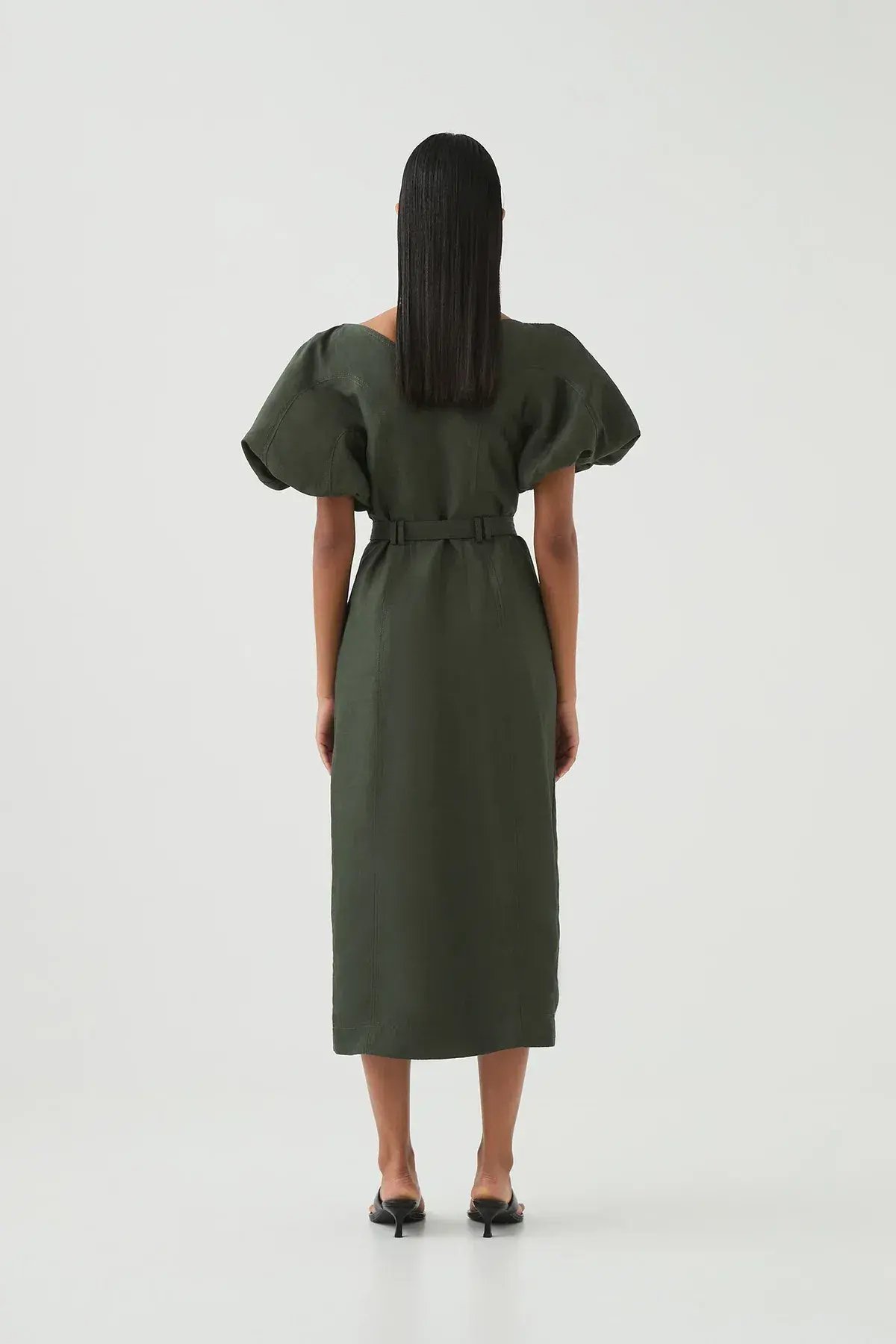Aje Paloma Utility Midi Dress Midnight Green Size AU 10 photo 3