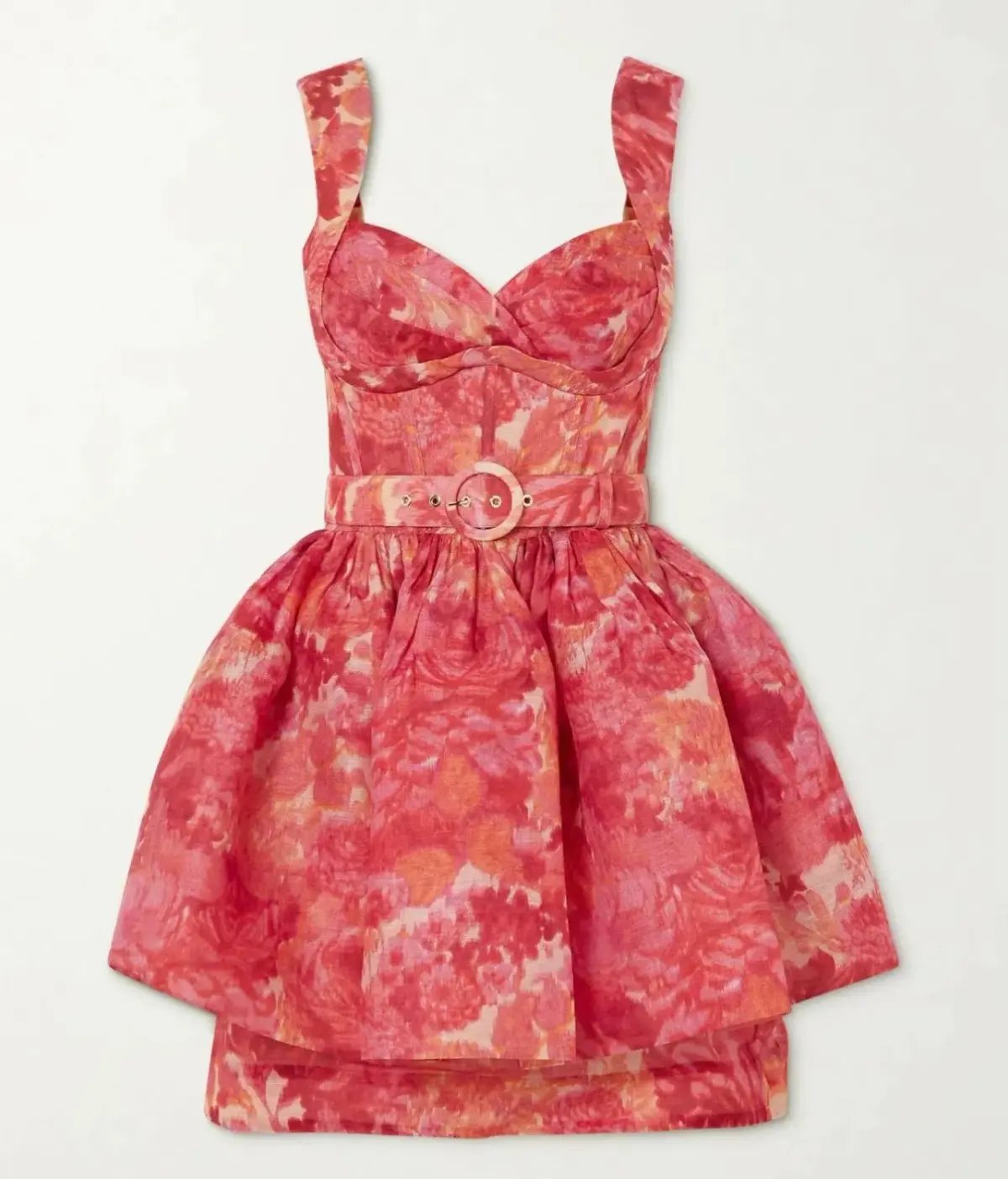 Zimmermann High Tide Mini Dress in Pink Ikat Floral Size 0P / AU 6 photo 4
