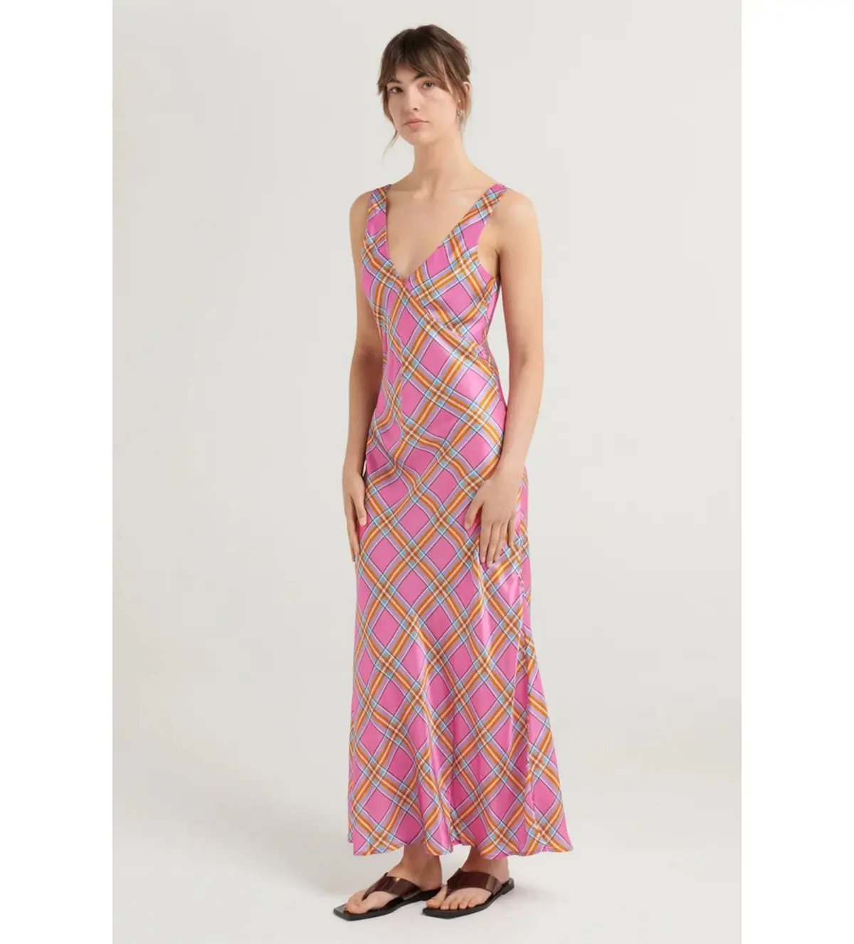 Steele Eadie Dress Pink Check Size AU 10 photo 3
