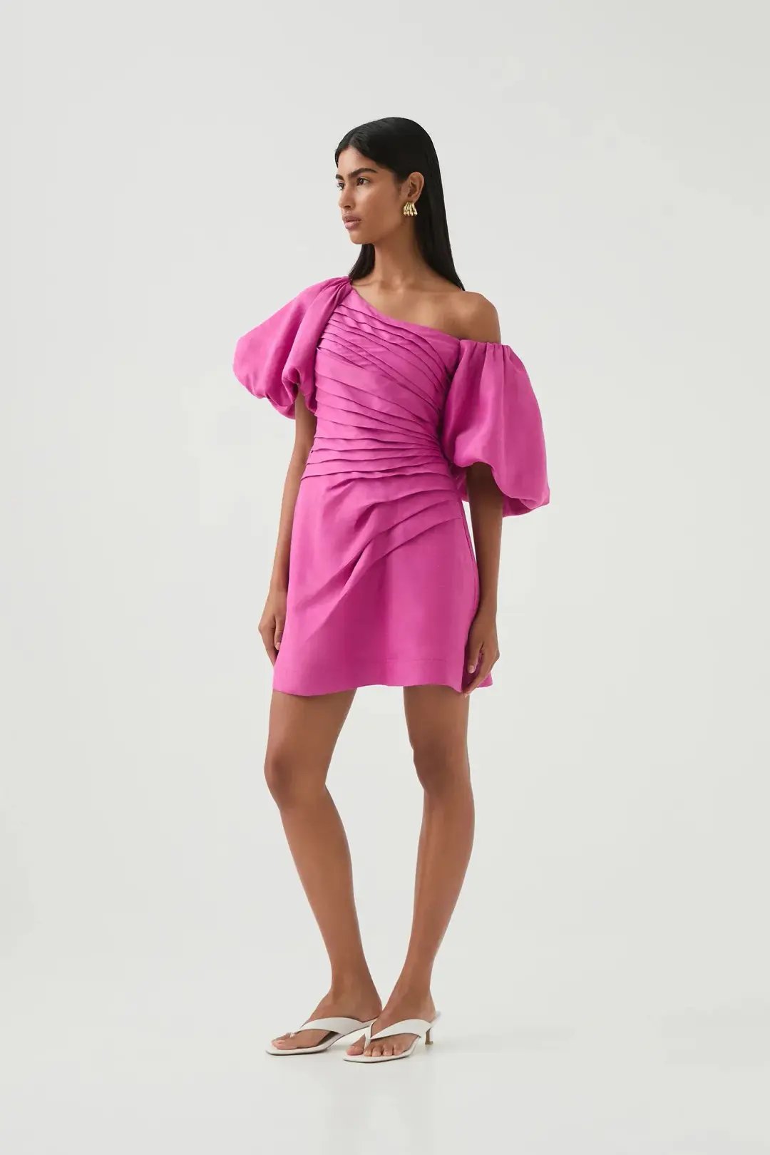Aje Cadence Ruched Mini Dress / Pink / Size 16 photo 2