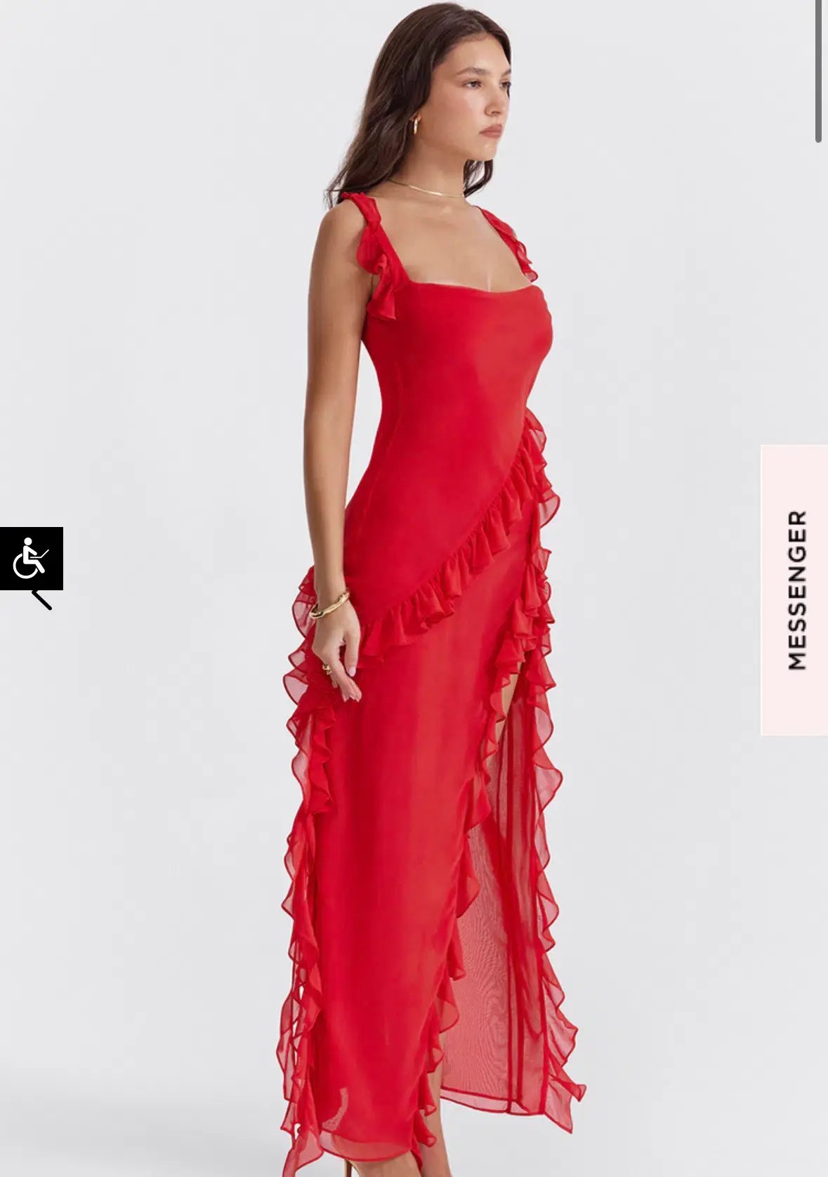 House Of Cb Ariela Red Ruffle Backless Dress Cherry In Size S/Au 8 photo 8