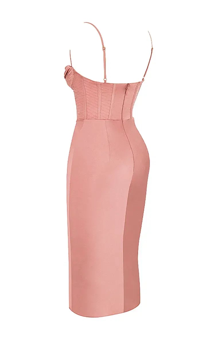 House of CB Mryna Satin Corset Slip Dress Rose Size M / Au 10-12 photo 6