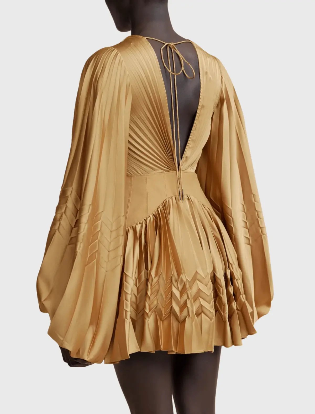 Acler Marion Flutter Sleeve Mini Dress in Caramel Size 8 photo 3