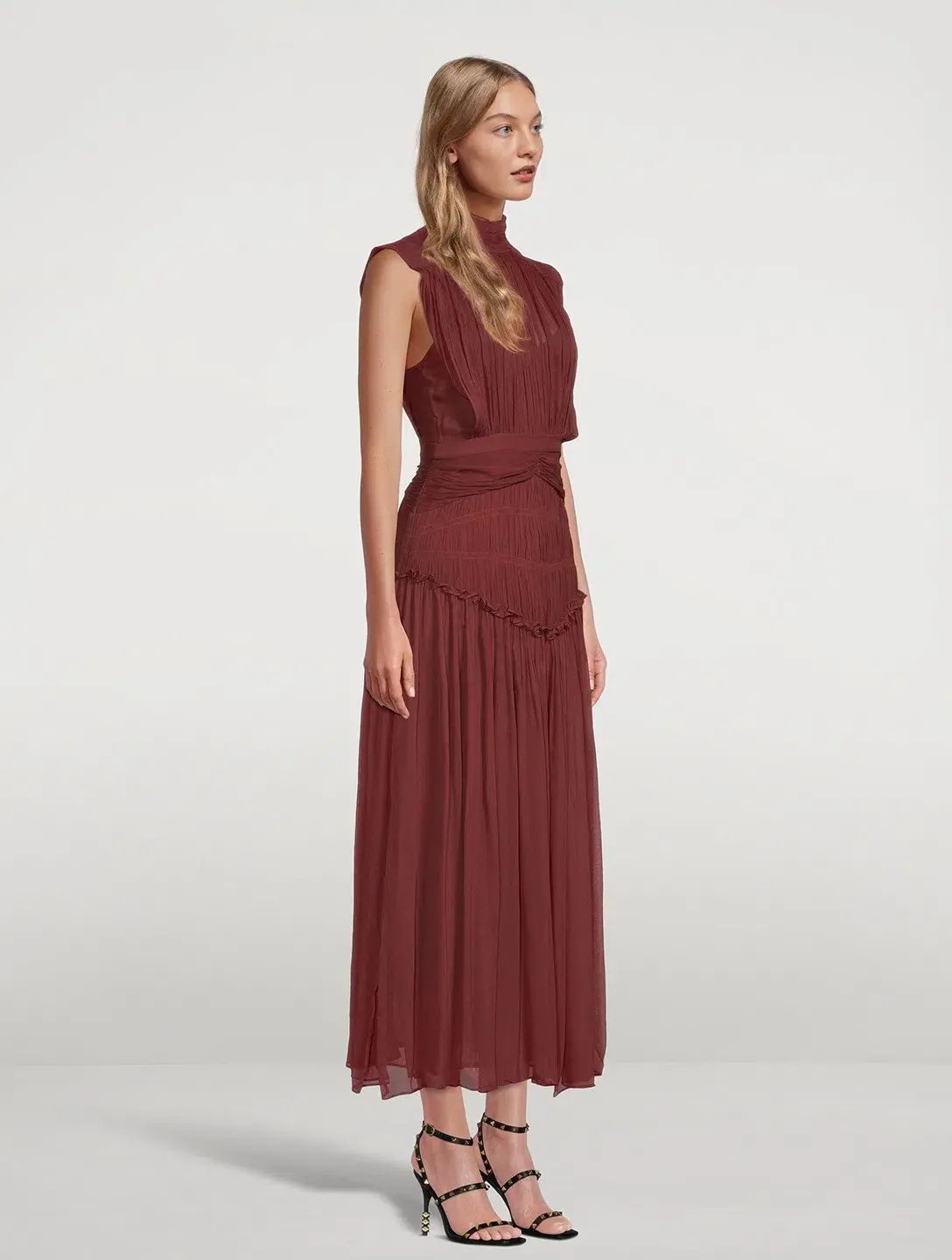 Shona Joy Midi Dress Burgundy Red photo 2