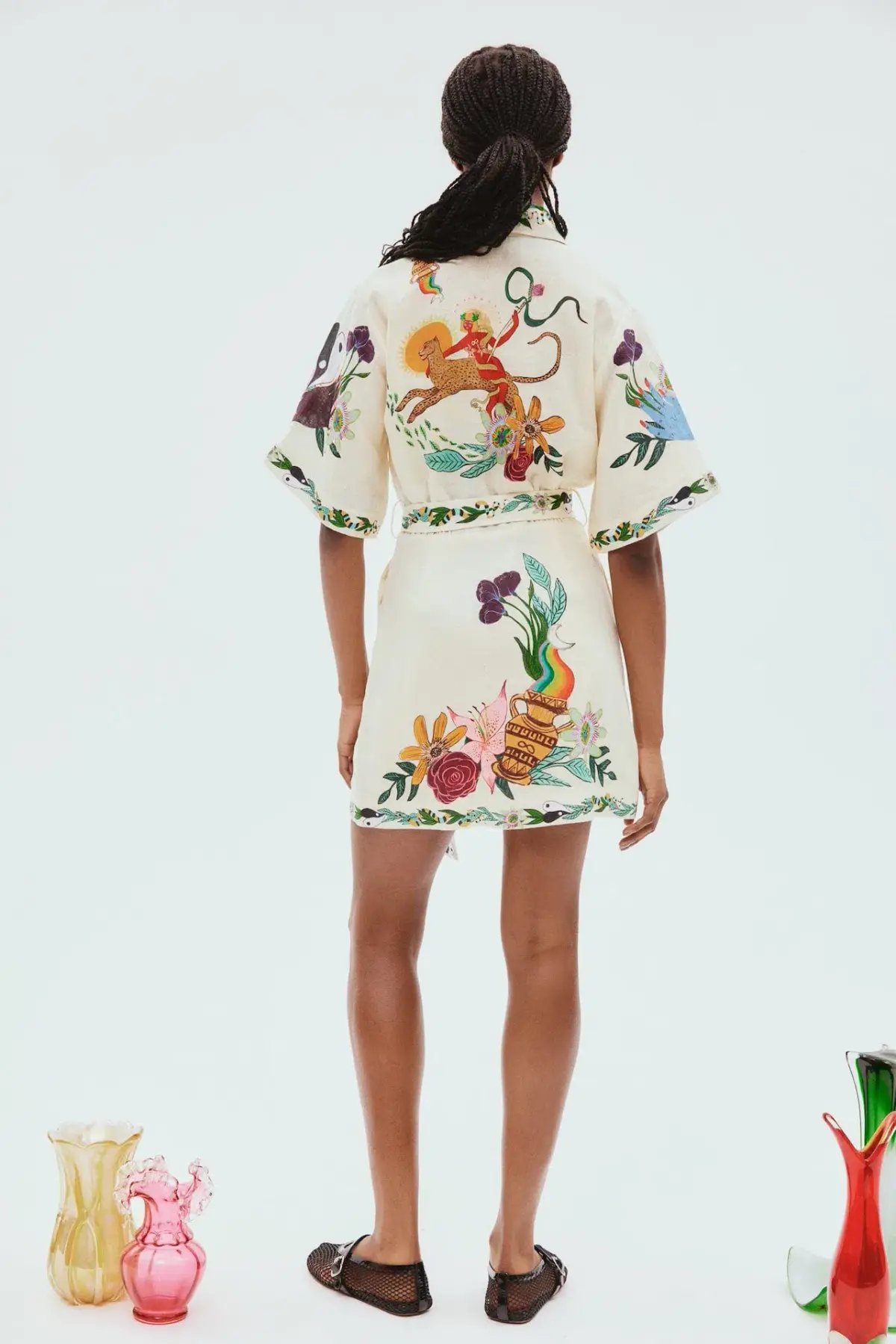 Alemais Meagan Linen Mini Dress Print Size 8 photo 3