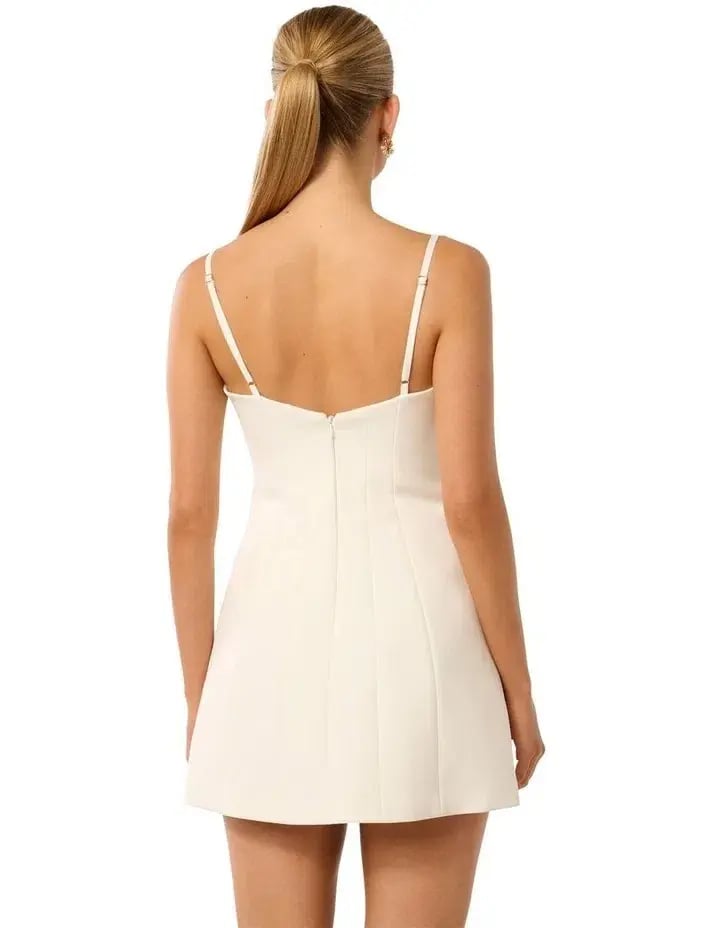Forever New Hayley Bow Front Mini Dress Porcelain Size AUS 10 photo 3