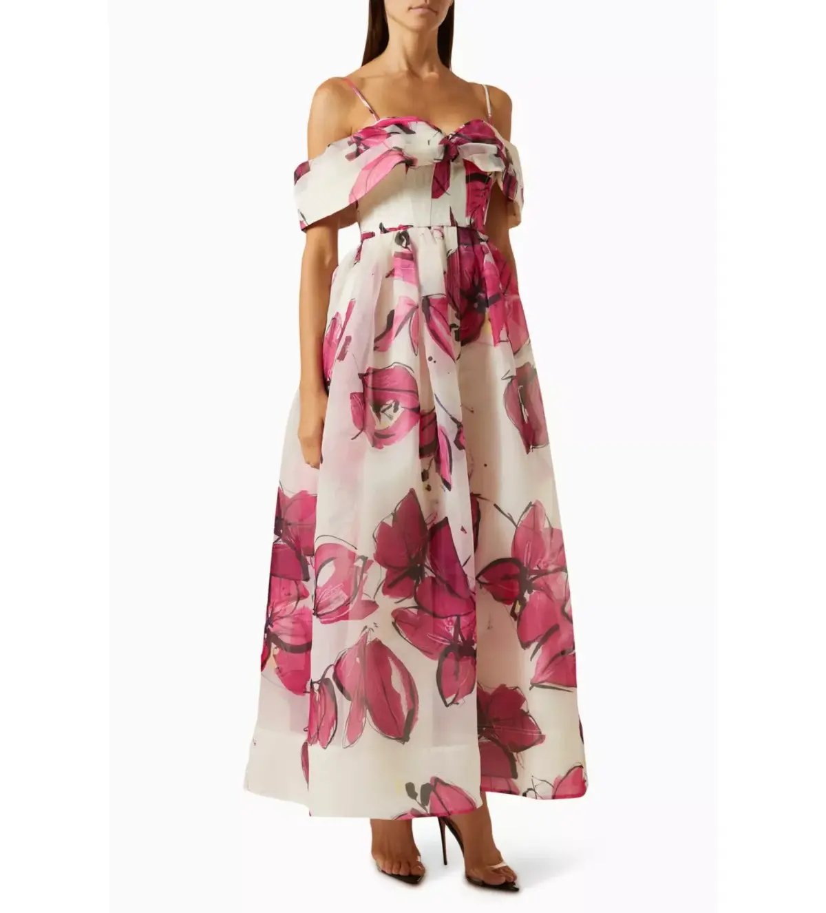 Aje Cordelia Corseted Maxi Dress Falling Florals Size AU 10 photo 2