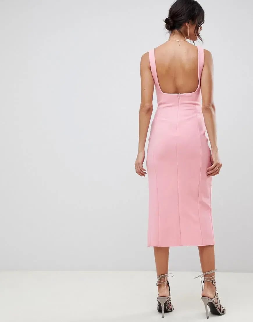 Bec & Bridge Hibiscus Islands Midi Dress Pink Size AU 8 photo 2